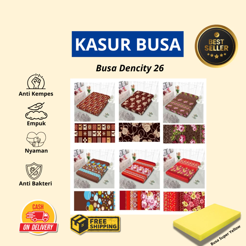 Kasur Busa D26 Tebal Super Awet – Ukuran 200x140 / 200x120 / 200x90 cm, Motif Random - Image 4