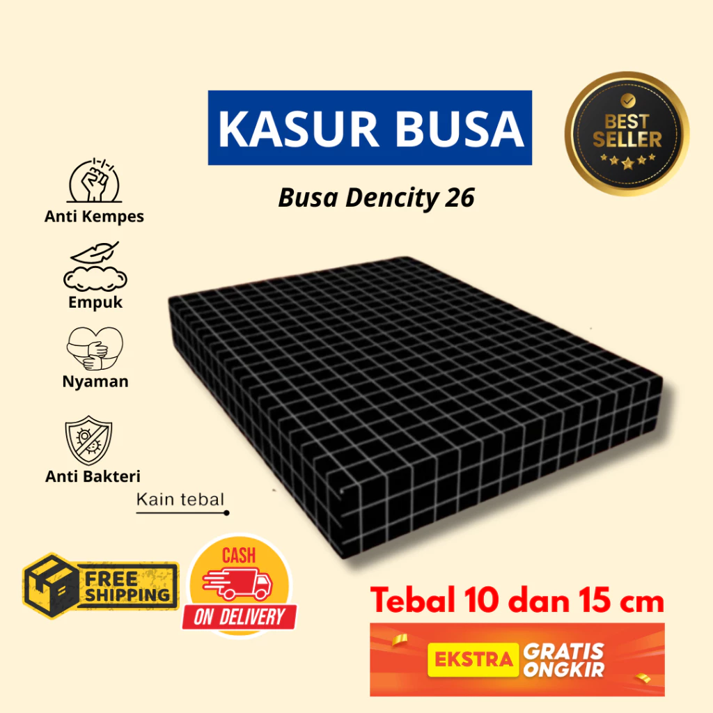 Kasur Busa D26 Tebal Super Awet – Ukuran 200x140 / 200x120 / 200x90 cm, Motif Random - Image 2