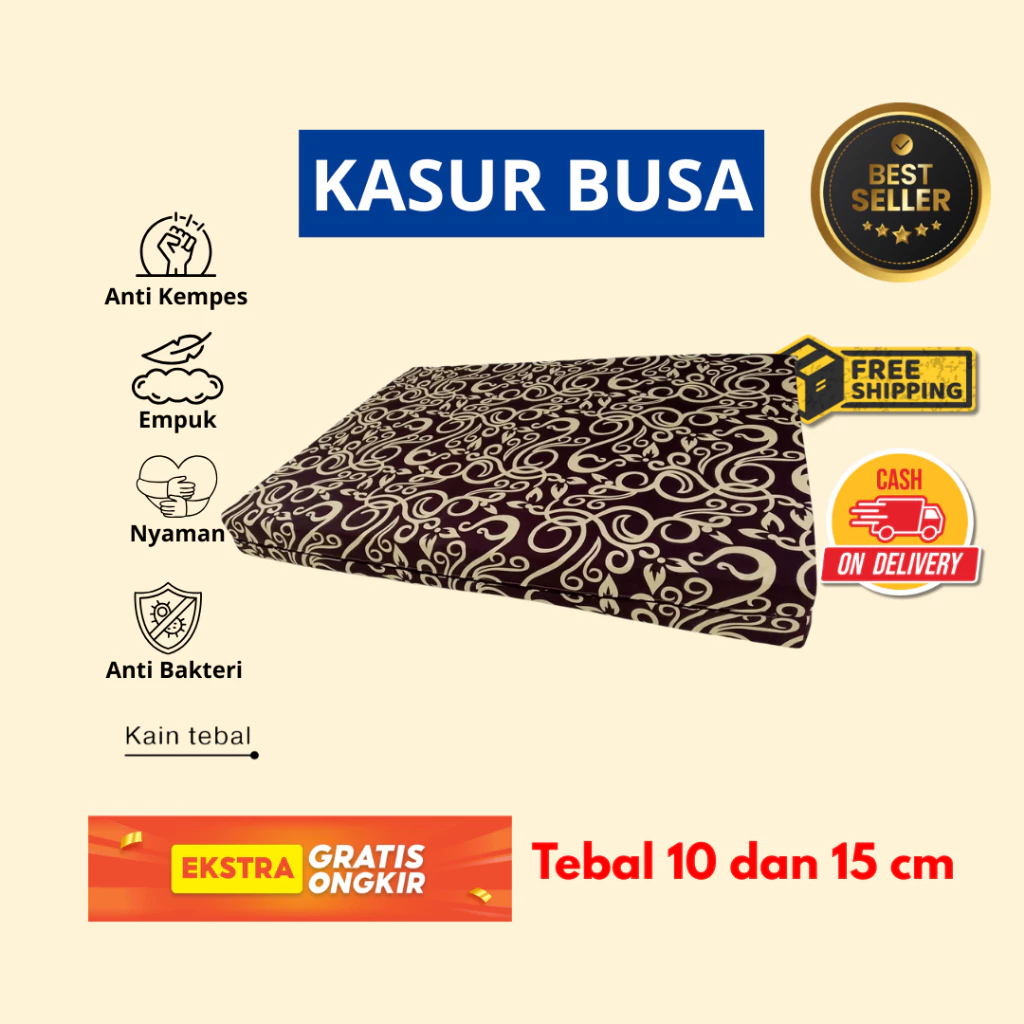 Kasur Busa D26 Tebal Super Awet – Ukuran 200x140 / 200x120 / 200x90 cm, Motif Random - Image 9