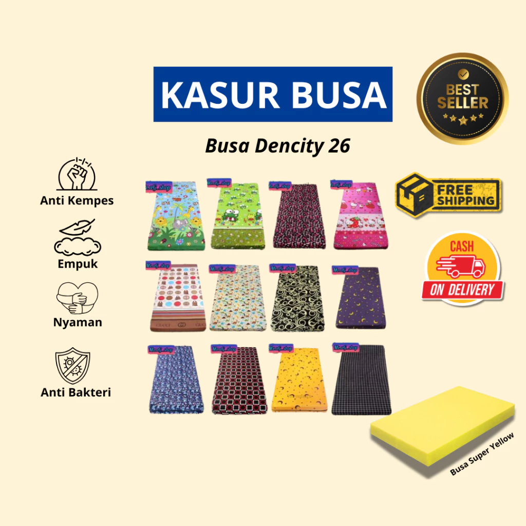 Kasur Busa D26 Tebal Super Awet – Ukuran 200x140 / 200x120 / 200x90 cm, Motif Random - Image 5