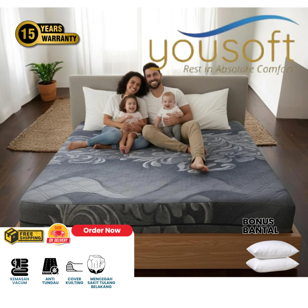 YOUSOFT - Kasur Busa In a Box Tebal 30cm – Cover Quilting Zipper - Garansi 15 Tahun – Bonus Bantal - Image 7