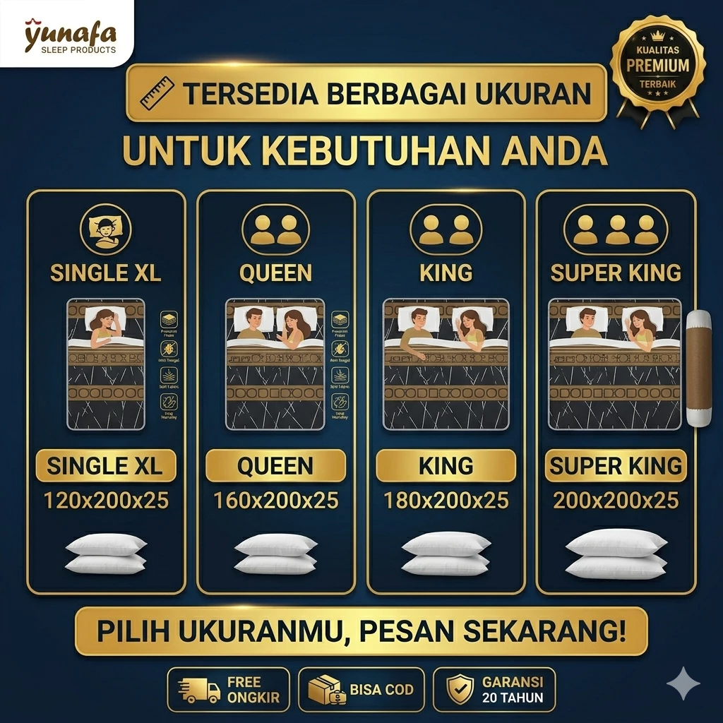 Kasur Busa Yunafa Premium Cool Polymicro Tebal 22cm - High Density Foam & Packing Kardus - Garansi Jelas & Anti Kempes - Image 9