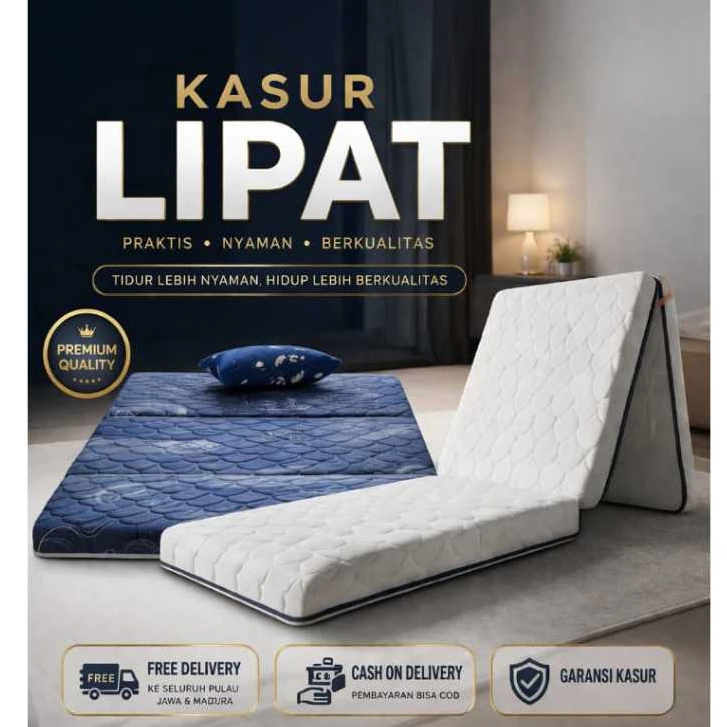 Kasur Busa Lipat 3 Trifold Tebal 10cm - Kasur Lantai - Garansi 5 Tahun + Free Bantal - Image 2
