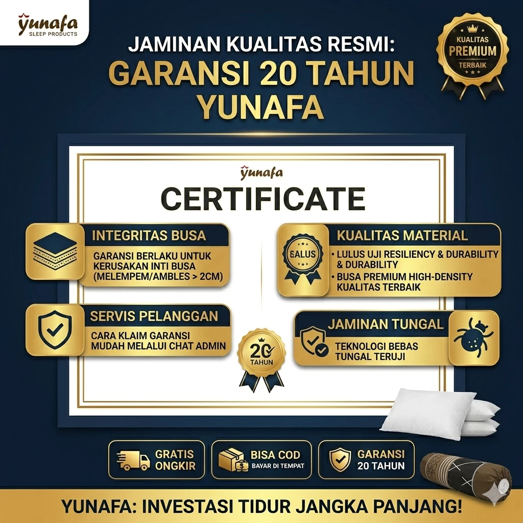 Kasur Busa Yunafa Premium Cool Polymicro Tebal 22cm - High Density Foam & Packing Kardus - Garansi Jelas & Anti Kempes - Image 8