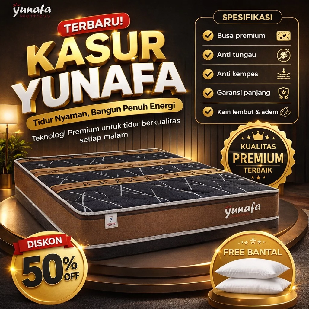 Kasur Cool Polymicro High Quality – Busa High Density, Tebal 17cm | Garansi 20 Tahun + Bonus Bantal - Image 2